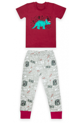 Детская хлопковая пижама для мальчика футболка и брюки