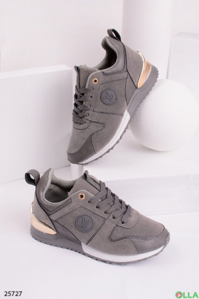 Gray lace-up sneakers