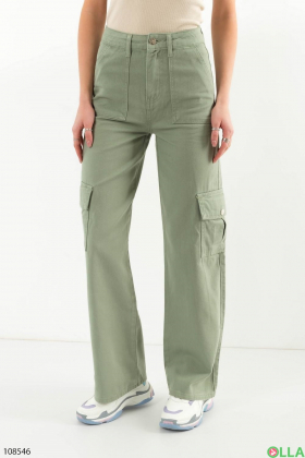 Women's green cargo jeans