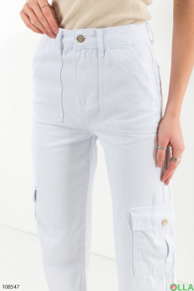 Жіночі білі джинси-карго