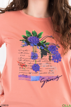 Women's terracotta batal print T-shirt