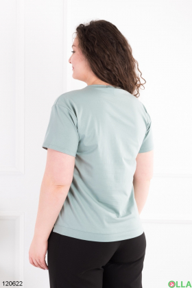 Women's green batal T-shirt with print