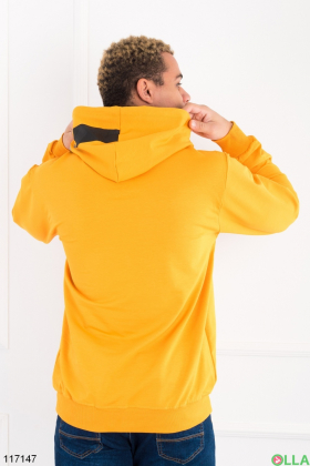 Men's yellow hoodie with lettering