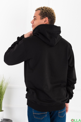 Men's black hoodie with inscription