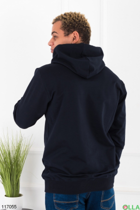 Men's dark blue zip-up hoodie