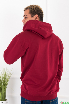 Men's burgundy batal hoodie