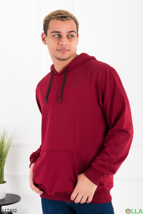 Men's burgundy batal hoodie