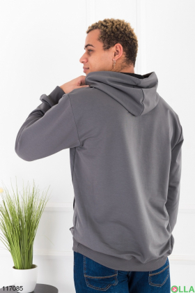 Men's gray hoodie batal
