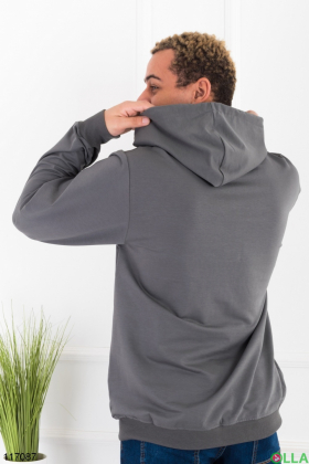 Men's gray batal hoodie with zipper
