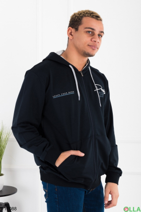 Men's black batal hoodie with zipper