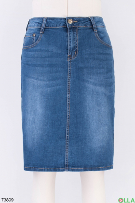Женская темно-синяя джинсовая юбка