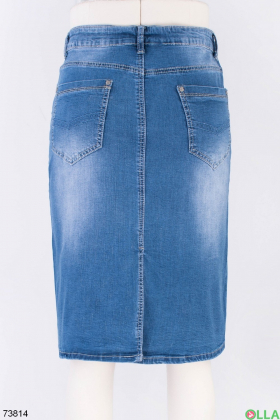 Жіноча синя джинсова спідниця
