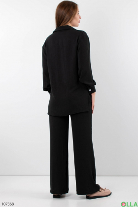 Women's black knitted suit