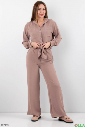 Women's brown knitted suit
