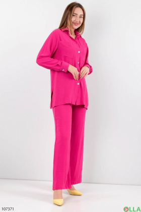 Жіночий рожевий трикотажний костюм