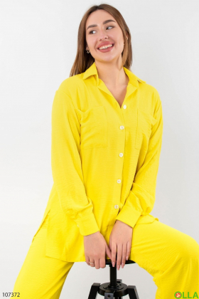 Women's yellow knitted suit