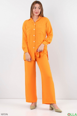 Женский оранжевый трикотажный костюм
