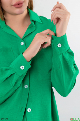 Женский зеленый трикотажный костюм