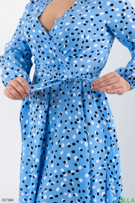 Women's blue batal dress with polka dots