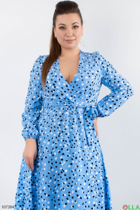 Women's blue batal dress with polka dots
