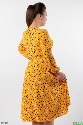 Women's orange batal dress with polka dots