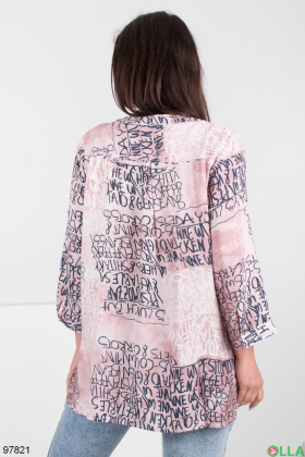 Women's pink shirt with inscriptions