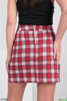 Women's two-tone plaid skirt