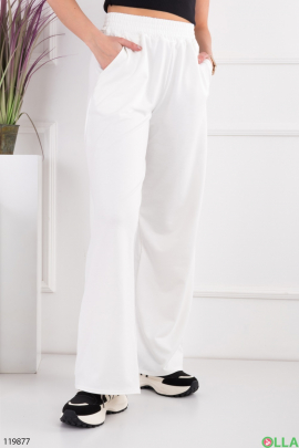 Женские белые спортивные брюки-палацо