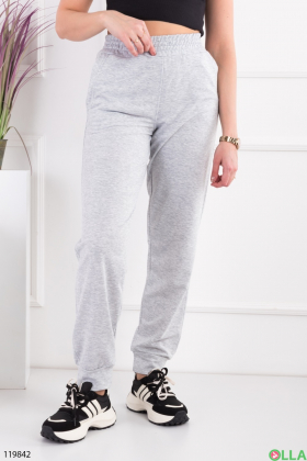 Жіночі світло-сірі спортивні брюки-джогери