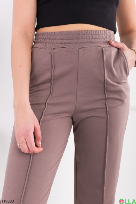 Жіночі коричневі спортивні брюки-джогери