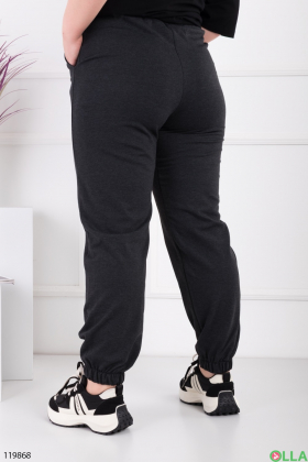 Женские темно-серые спортивные брюки-джоггеры батал