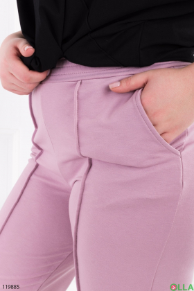 Женские розовые спортивные брюки-джоггеры батал