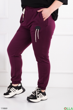 Жіночі фіолетові спортивні брюки-джогери батал