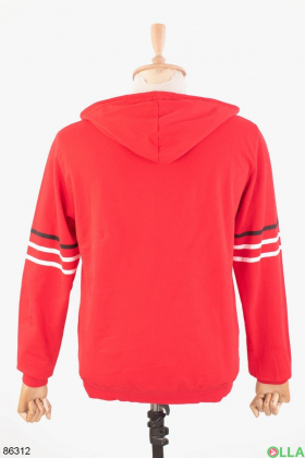 Men's red hoodie with slogan