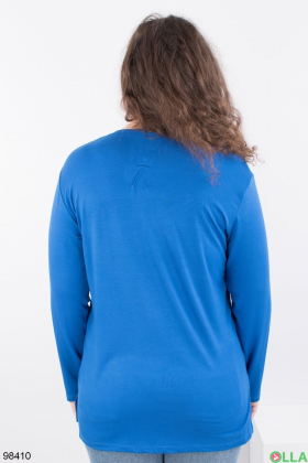Women's blue sweater with decor