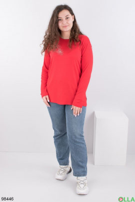 Women's red sweater with decor