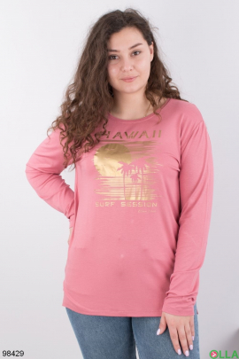 Women's light pink sweater with decor
