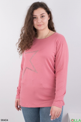 Women's pink sweater with decor