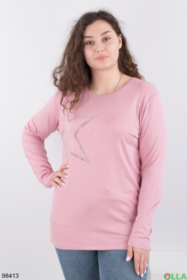 Women's light pink sweater with decor