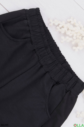 Женские черные спортивные брюки с надписями
