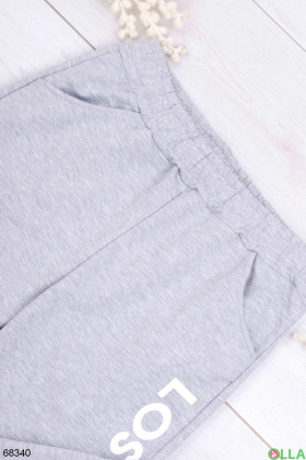 Жіночі сірі спортивні штани з написами