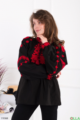 Women's black embroidered shirt