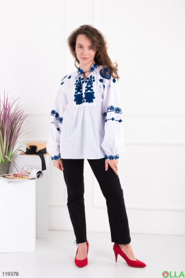 Women's white embroidered shirt