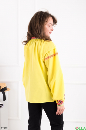 Женская желтая рубашка-вышиванка