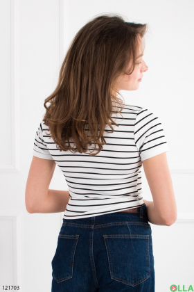 Women's white striped top