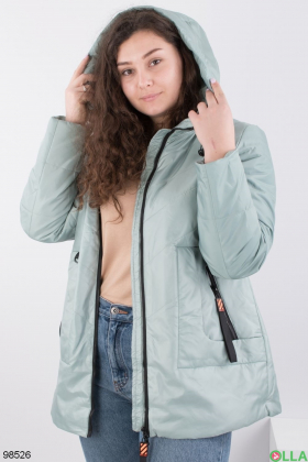 Женская бирюзовая куртка с капюшоном