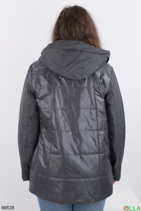 Women's dark gray hooded jacket