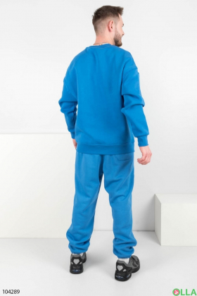 Мужской синий спортивный костюм на флисе