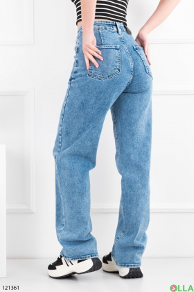 Женские голубые джинсы-палаццо