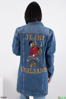 Женская джинсовая синяя куртка